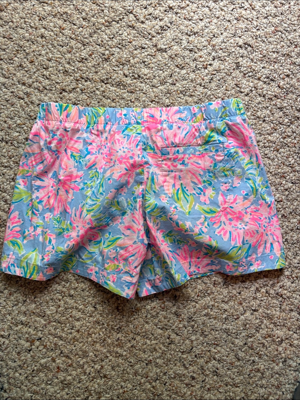 Lilly Pulitzer Pink and Blue Floral Athletic Shorts - Picture 3 of 3